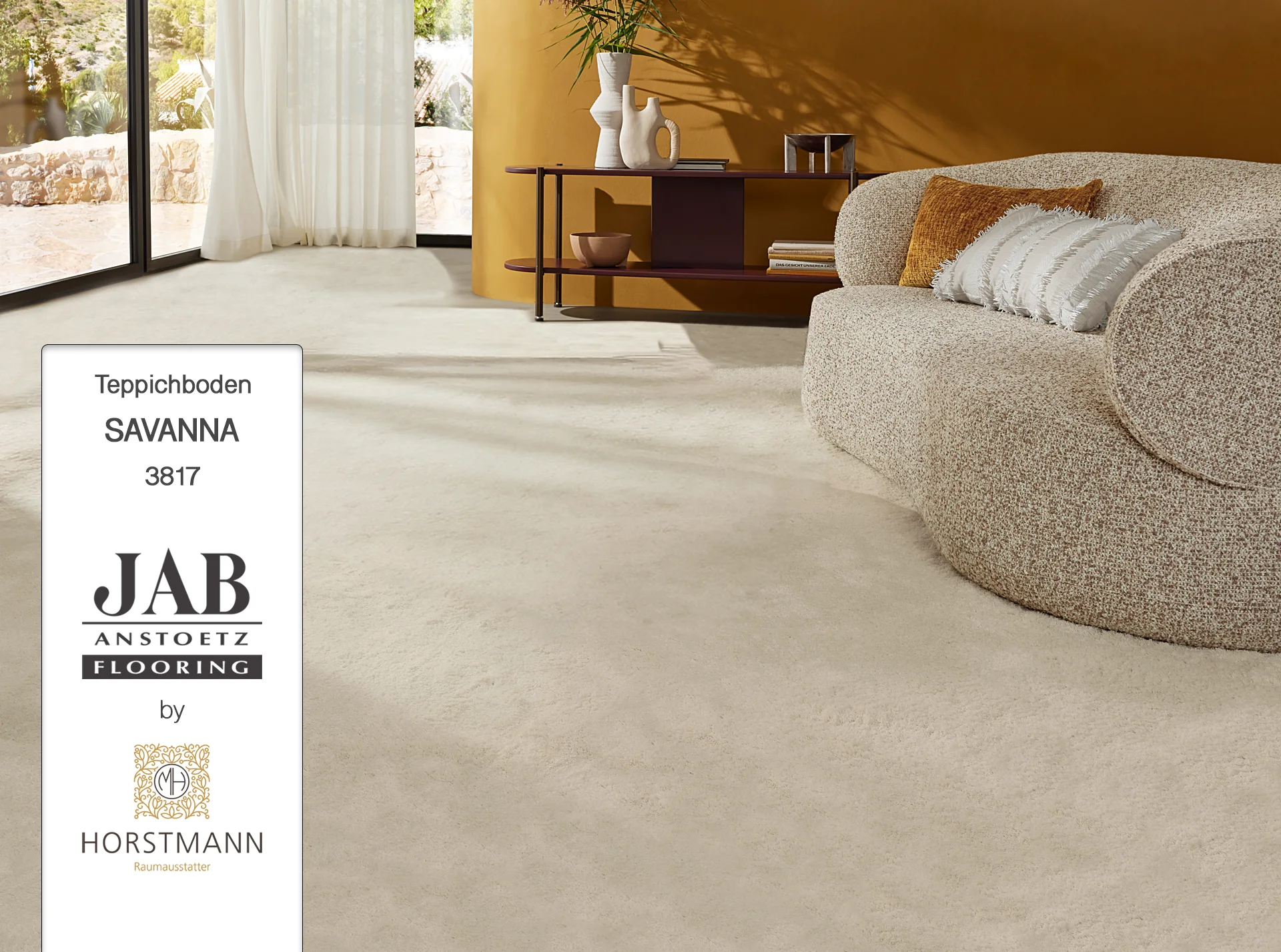 Teppichboden Meterware beige - JAB Savanna flauschiger Teppichboden Meterware von der Rolle