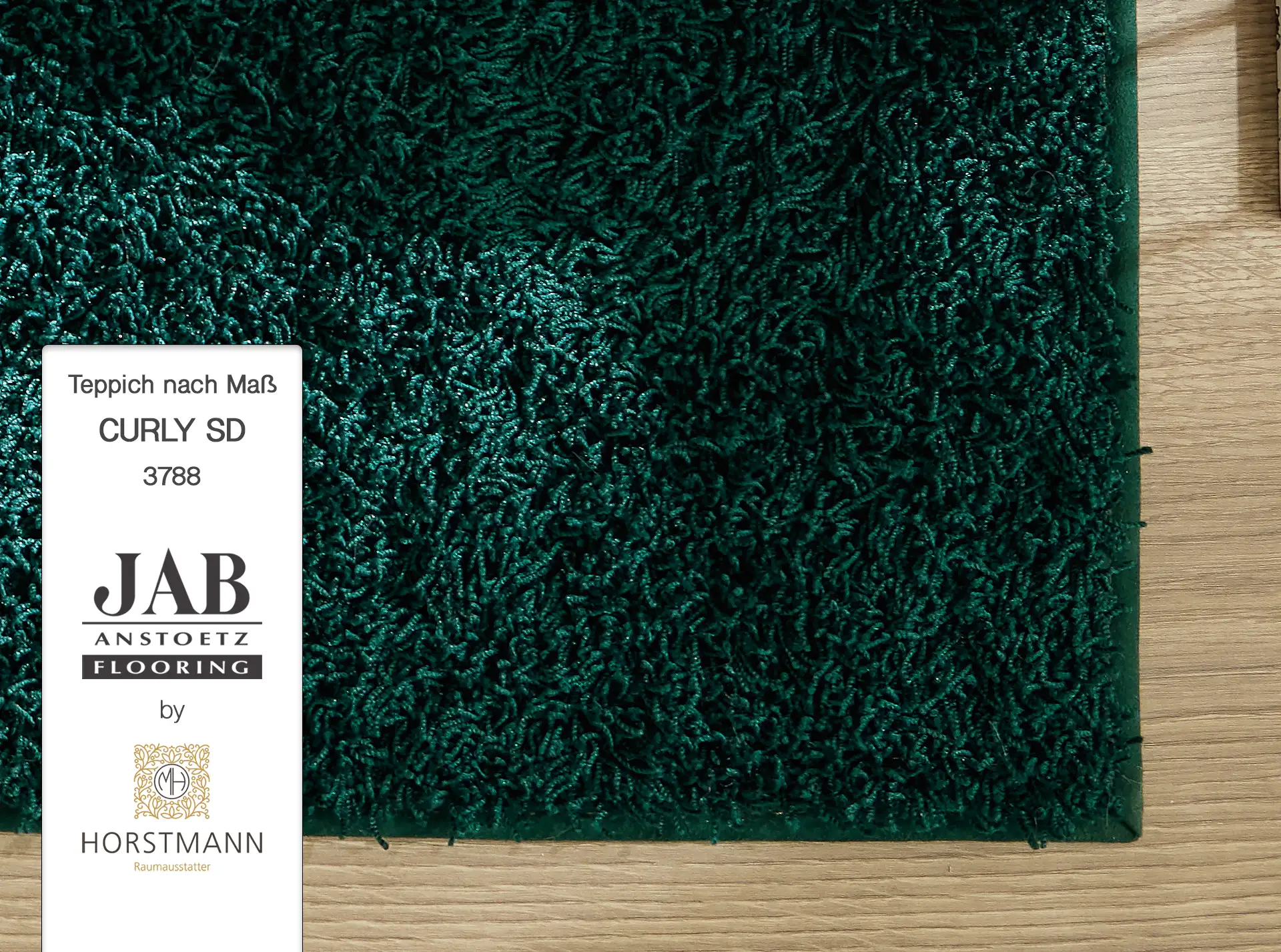 Hochflor Teppich grün - JAB Curly SD Teppich nach Maß